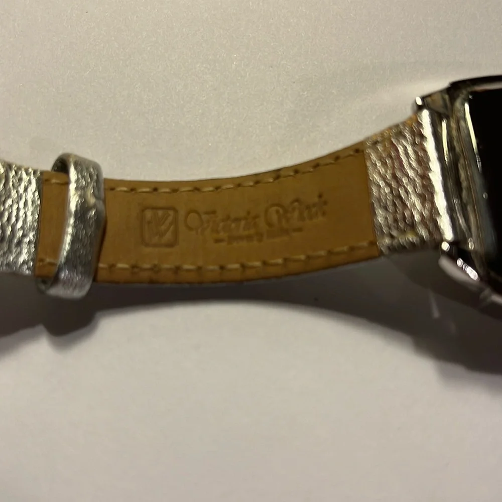 Victoria Wieck Watch Women Silver Tone Pave Bezel Leather Band Watch